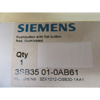Siemens 3SB3501-0AB61 Push Button 3SB35010AB61 Operator Only