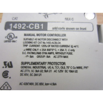 Allen Bradley 1492-CB1G050 Breaker 1492CB1G050 - New No Box