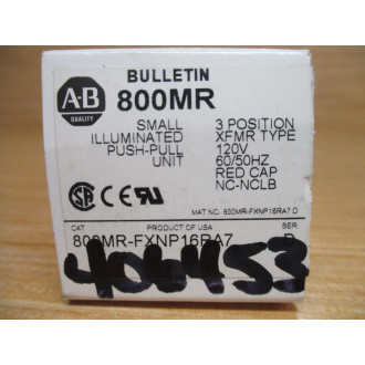 Allen Bradley 800MR-FXNP16RA7 Small Illuminated PushPull Unit Ser.D