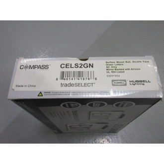 Hubbell CELS2GN Compass LED Emergency Exit Sign