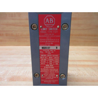 Allen Bradley 802X-D7 Limit Switch 802XD7 Body Only