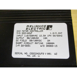 Reliance Electric DC2-42UF Motor Controller DC2 - Used