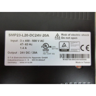 ETA SMP23-L20-DC24V-20A Circuit Protection SMP23L20DC24V20A - New No Box