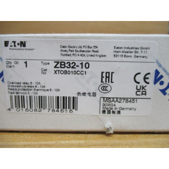 Eaton XTOB010CC1 Overload Relay ZB32-10