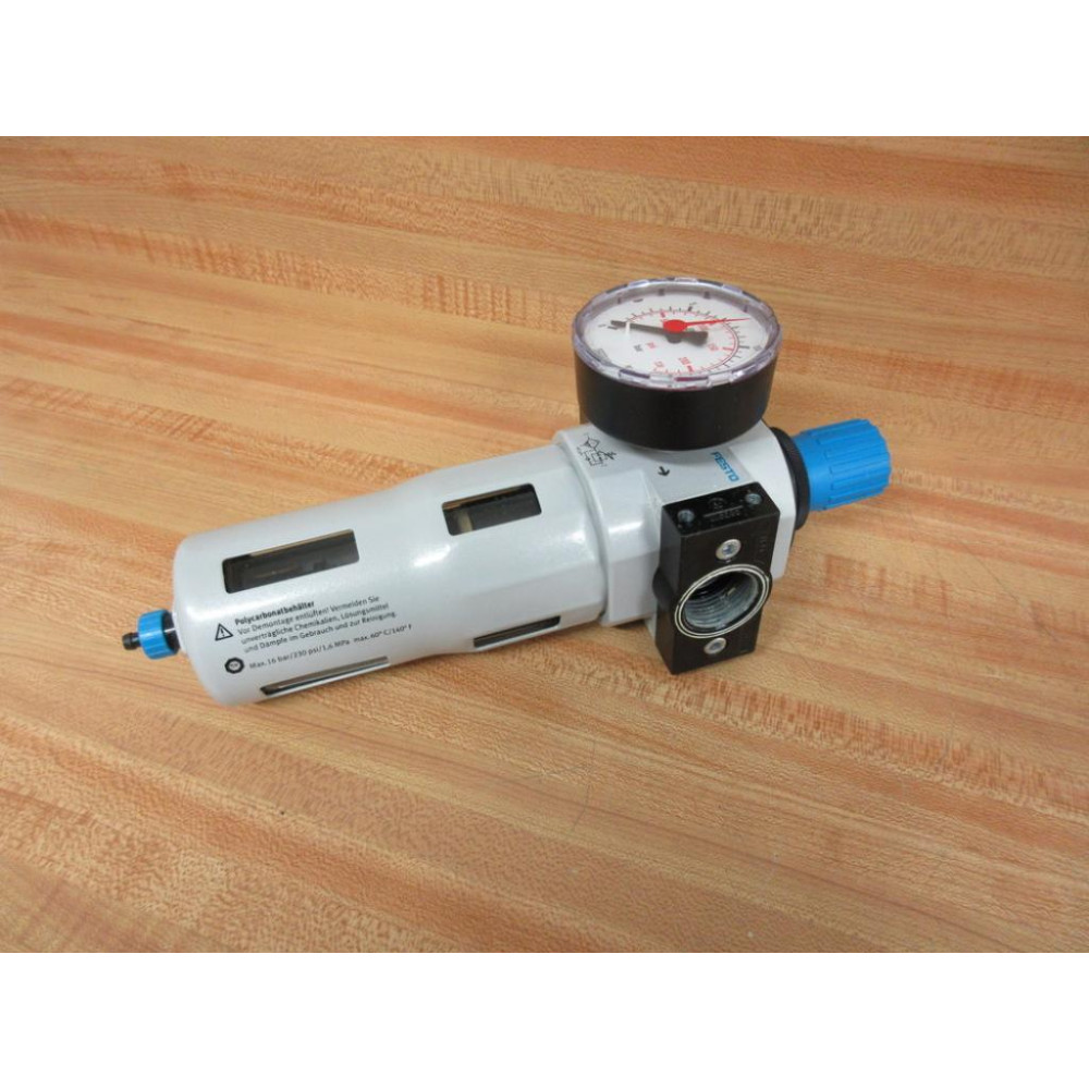 Festo LFLFRFRC-D-MAXI:ERS Filter Bowl With 162700 S808 And Gauge - Used