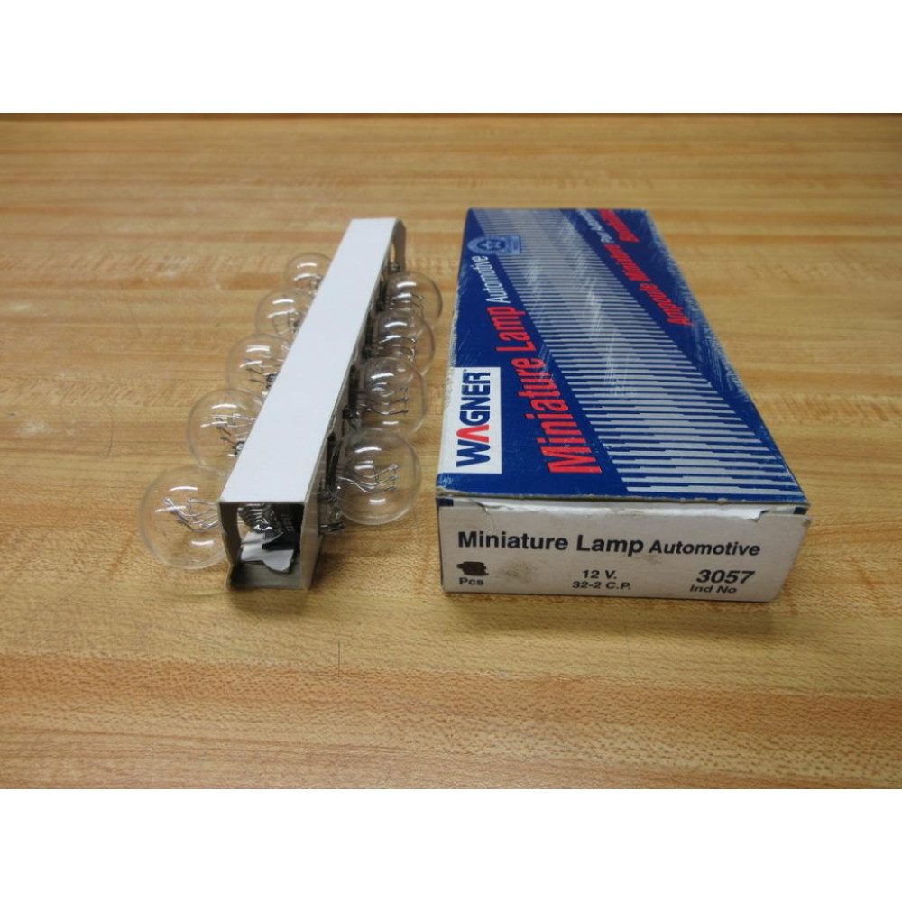 Wagner T3057 Cooper Miniature Lamp Light Bulbs 3057 (Pack of 9)
