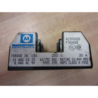 Marathon F30A2S Fuse Block 4100002 CUAL 250V 30A 2 Pole - New No Box