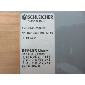 Schleicher SNO 2002-17 Safety Relay SNO200217 - Used