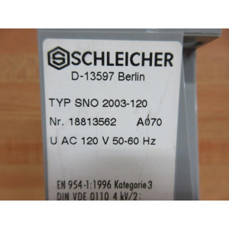 Schleicher SNO 2003-120 Safety Relay SNO2003120 - New No Box