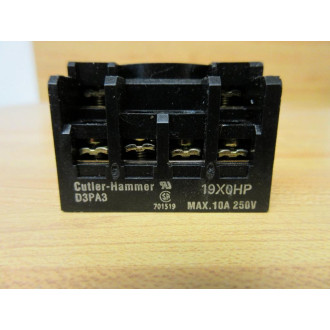 Cutler Hammer D3PA3 Relay Socket - Used