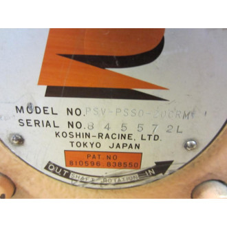 Koshin-Racine PSV-PSS0-20CRM PSVPSS020CRM Hydraulic Pump - Used