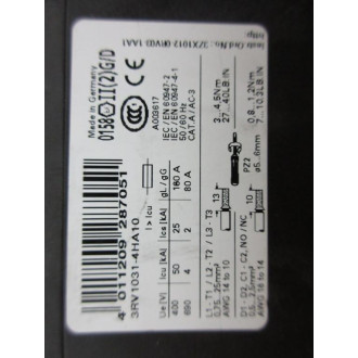 Siemens 3RV1031-4HA10 Circuit Breaker 3RV10314HA10 - Used