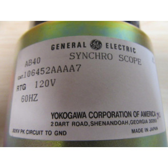 General Electric 106452AAAA7 GE Synchro Scope Damaged Clear Lens