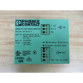 Phoenix Contact CM125-PS-120-230AC24DC5F Power Supply 2939522 110-370VDC - Used