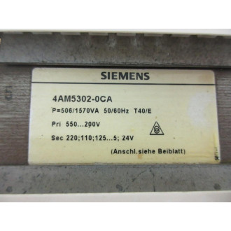 Siemens 4AM5302-0CA Current Transformer 4AM53020CA - Used