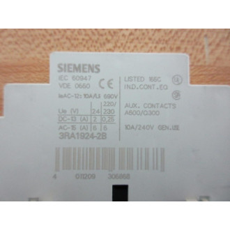 Siemens 3RA1924-2B Interlock 3RA19242B - Used