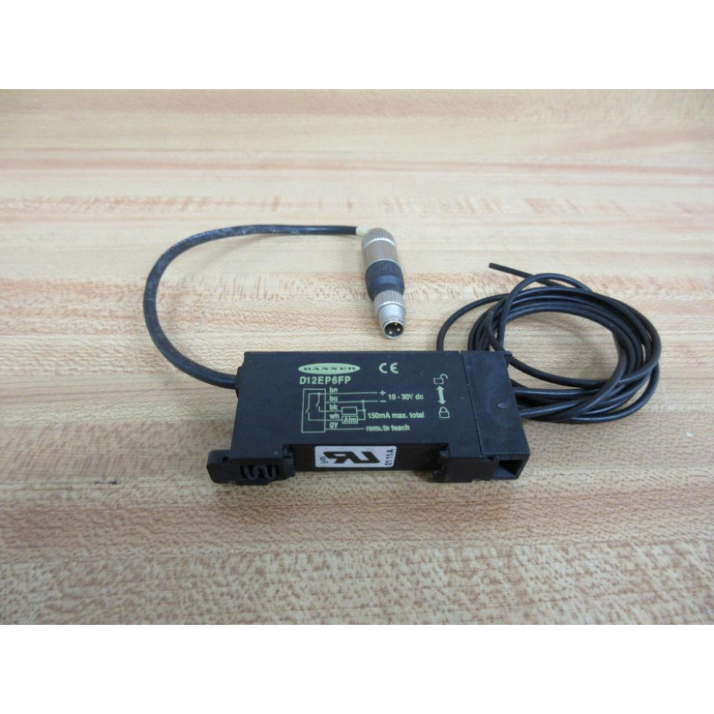 Banner D12EP6FP D12 Expert Fiber Optic Sensor 41965 With Connector - Used
