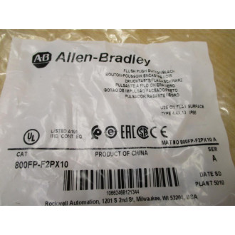 Allen Bradley 800FP-F2PX10 Push Button 800FPF2PX10