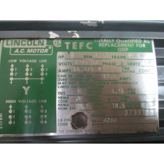 Lincoln KM117 230460 A.C. Motor KM117 - New No Box