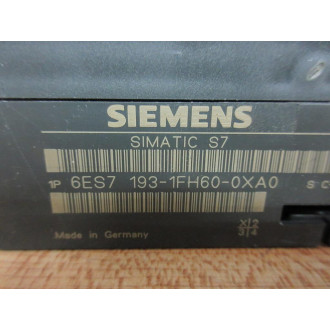 Siemens 6ES7 193-1CH10-0XA0 Terminal Block 6ES71931CH100XA0 1931FH60OXA0 - Used