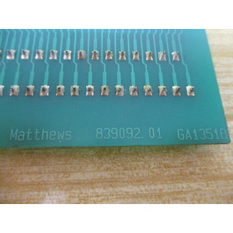 Matthews Swedot 839092.01 Circuit Board GA1351B - Used
