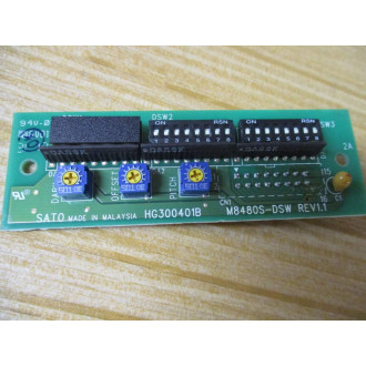 Sato M8480S-DSW Circuit Board M8480SDSW Rev.1.0 Rev. 1.1 - Used