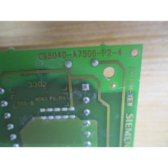 Siemens C98043-A7506-L2L21 Circuit Board C98040-A7506-P2-2 W Heatsink - Used