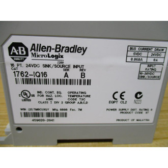 Allen Bradley 1762-IQ16 Input Module 1762IQ16 WO Connector Cover - New No Box