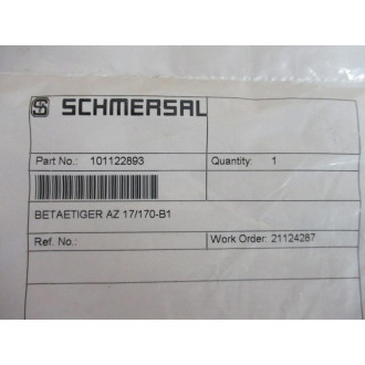 Schmersal AZM 17-B6 Actuator Key Assy. 101126060 - New No Box
