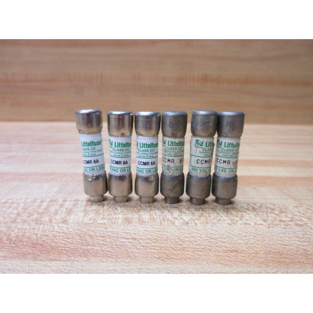 Littelfuse CCMR-6A Fuse Cross Ref 486K47, CCMR006 (Pack of 6) - Used