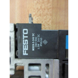 Festo 163 190 Solenoid Valve CPV18-M1H-5LS-14 MSB-3-24V DC 1.5W 24V DC - Used