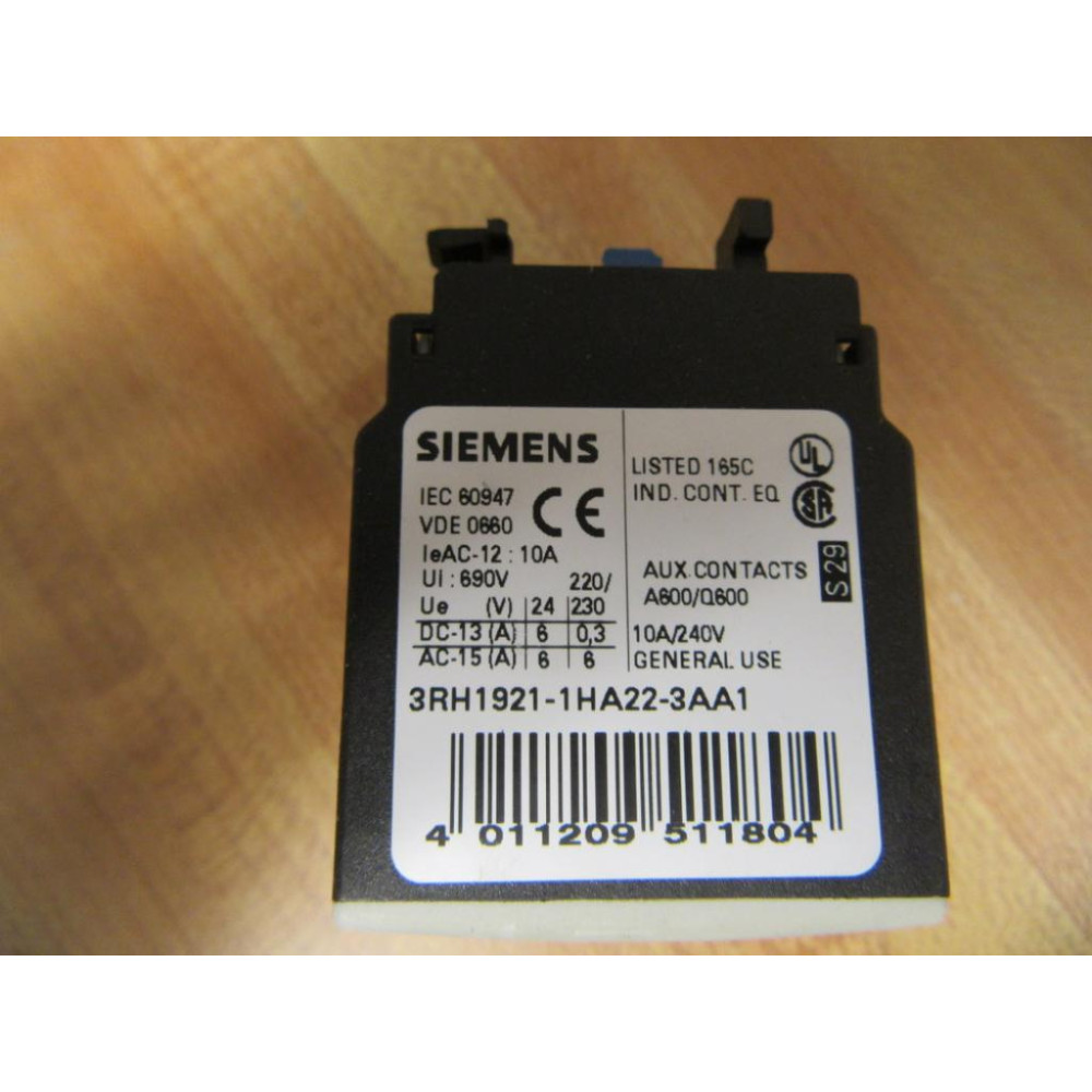 Bloc De Contact Siemens 3RH1921-1HA22 - Neuf, Pour Contacteurs Et Automatismes Industriels