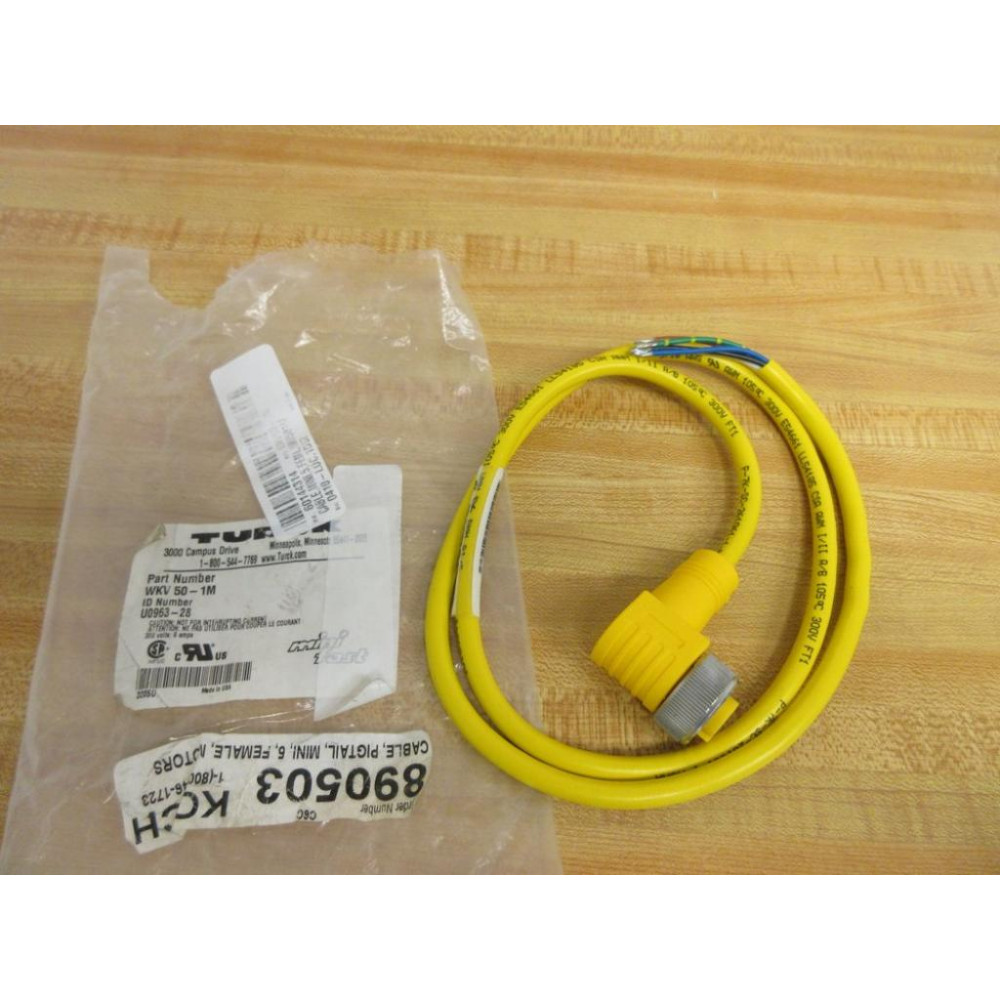 Turck WKV 50 -1M Mini Fast Pigtail Cable U0963-28