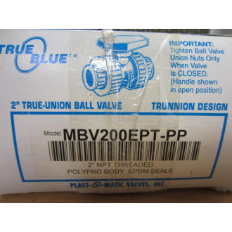 Plast-O-Matic MBV200EPT-PP Ball Valve 2 Inch MBV200EPTPP