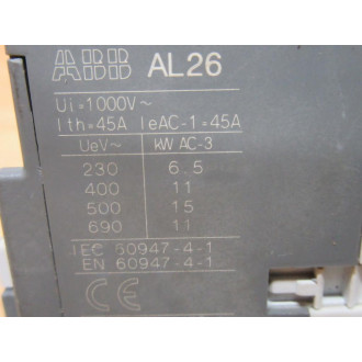ABB AL26-40-00 Contactor AL26-40-00-81 WO Din Rail - Used