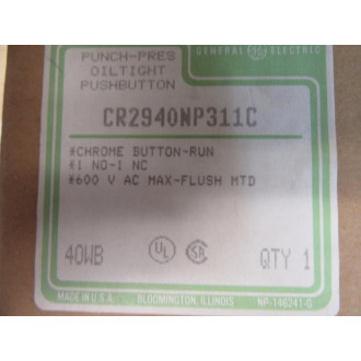 GE General Electric CR2940NP311C Chrome Pushbutton