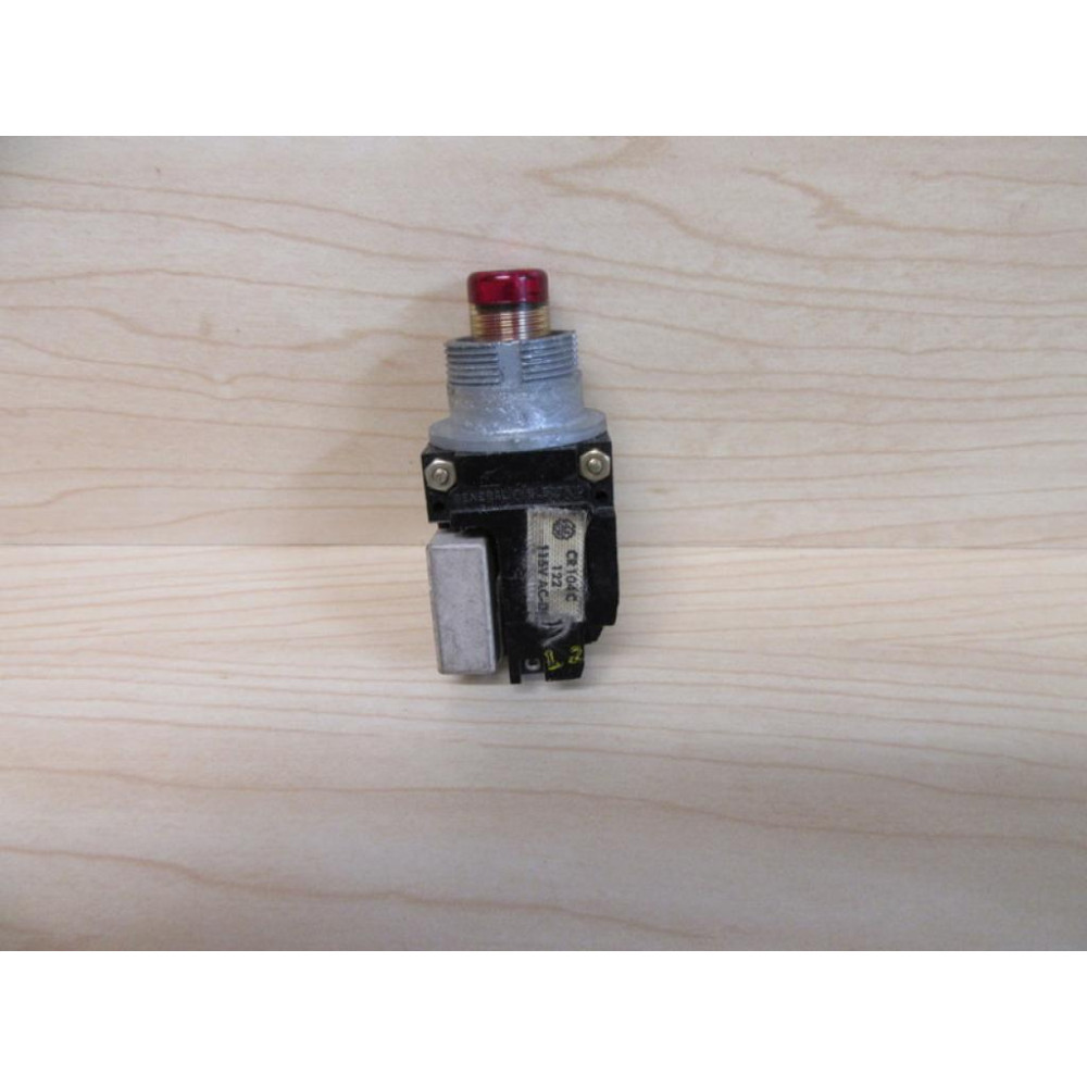 General Electric CR104C122 Lamp Base Red Button - Used