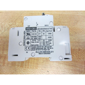 Allen Bradley 1492-CB1H060 Breaker 1492CB1H060 6A Series B (Pack of 6) - Used