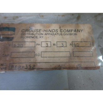 Crouse - Hinds PFP-352 Busway Plug PFP352 - Used