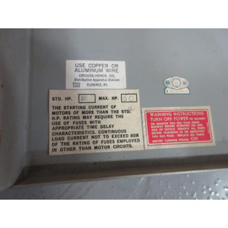 Crouse - Hinds PFPL-353 Busway Plug PFPL353 - Used