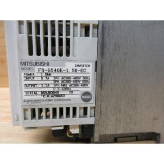 Mitsubishi FR-S540E-1.5K-EC S500 Inverter FRS540E15KEC WOut Cover - Used