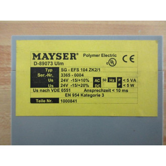Mayser SG-EFS 104 ZK21 Safety Controller SGEFS104ZK21 - Used