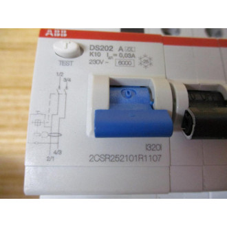 ABB DS202 A-K100.03 Circuit Breaker 10AMP 2CSR252101R1107 - Used