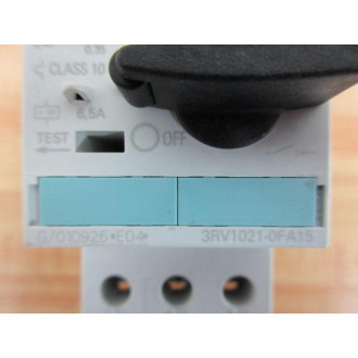 Siemens 3RV1021-0FA15 Circuit Breaker 3RV10210FA15 - Used