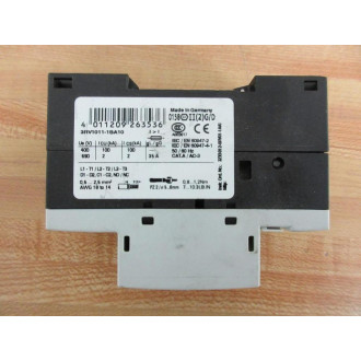 Siemens 3RV1011-1BA10 Circuit Breaker 3RV10111BA10 - Used