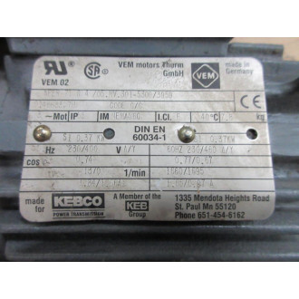 VEM KPER71G405.MV.301-53003959 Kebco Motor - Used