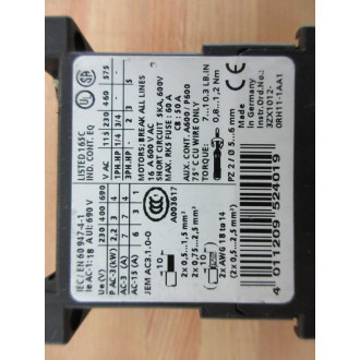 Siemens 3RT1015-1BB44-3MA0 Contactor 3RT10151BB443MA0 - Used