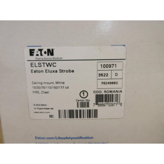 Eaton 100971 Wheelock Eluxa Fire Alarm