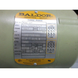 Baldor Reliance M3610T ABB Industrial Motor - Used