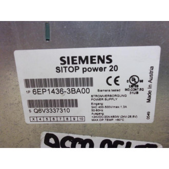 Siemens 6EP1436-3BA00 Power Supply - Used